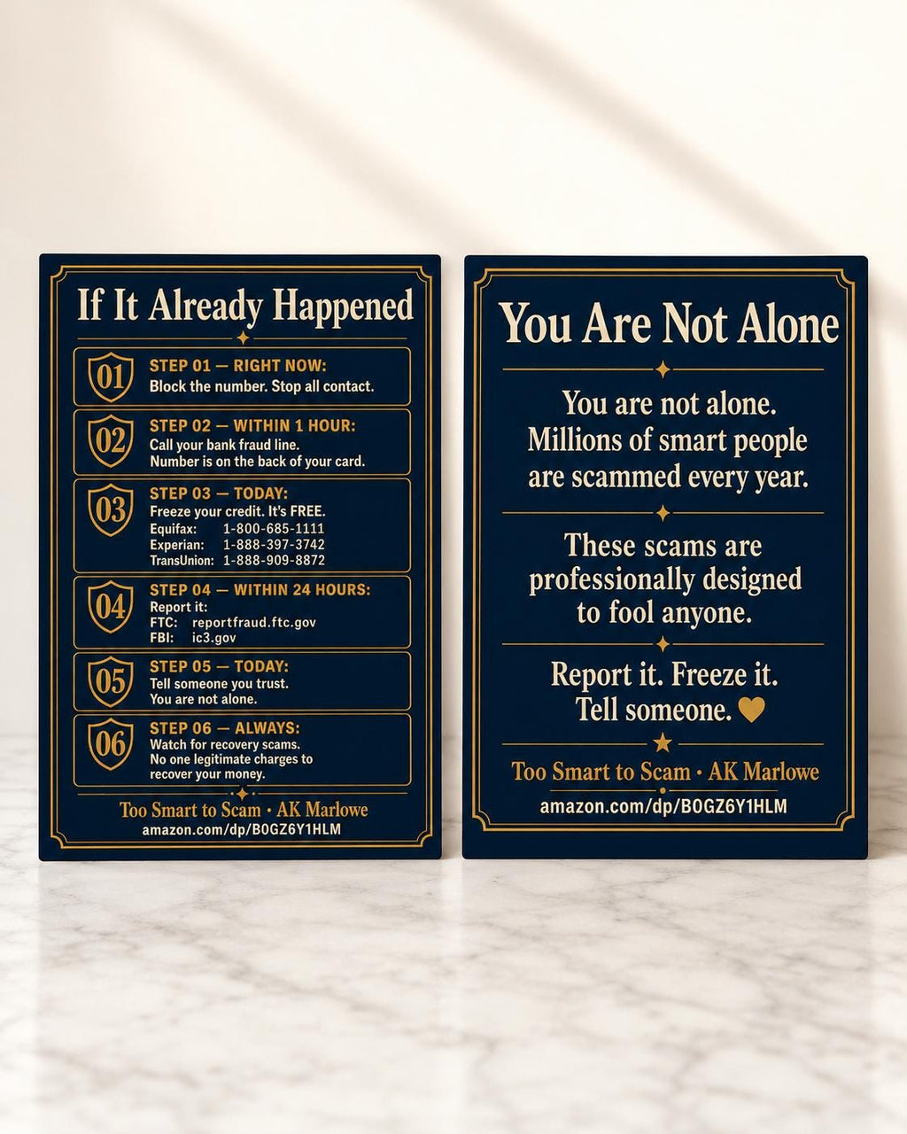 Senior Scam Emergency Response Card - if It Already Happened Step By Step - Elder Fraud Protection Reference Card