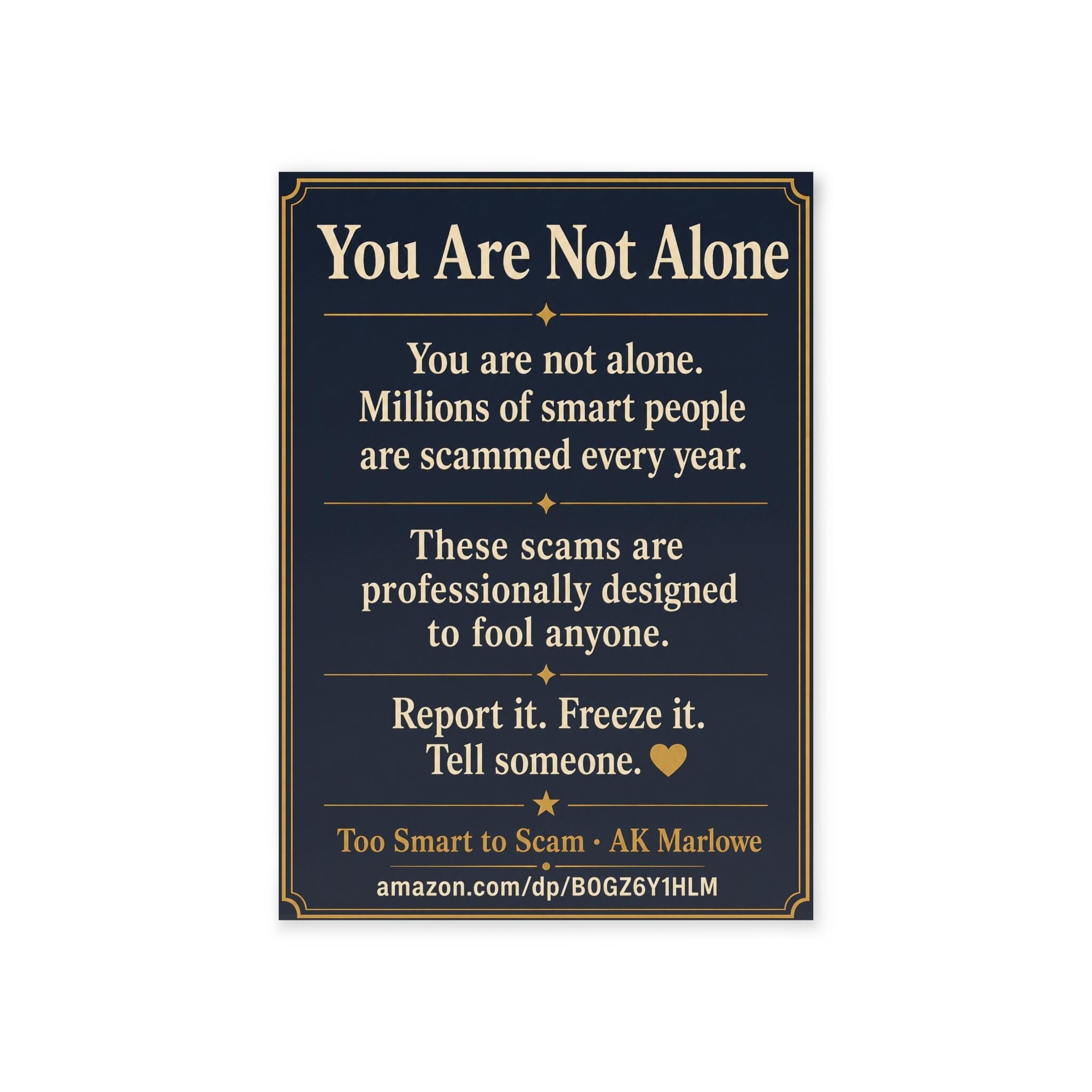 Senior Scam Emergency Response Card - if It Already Happened Step By Step - Elder Fraud Protection Reference Card