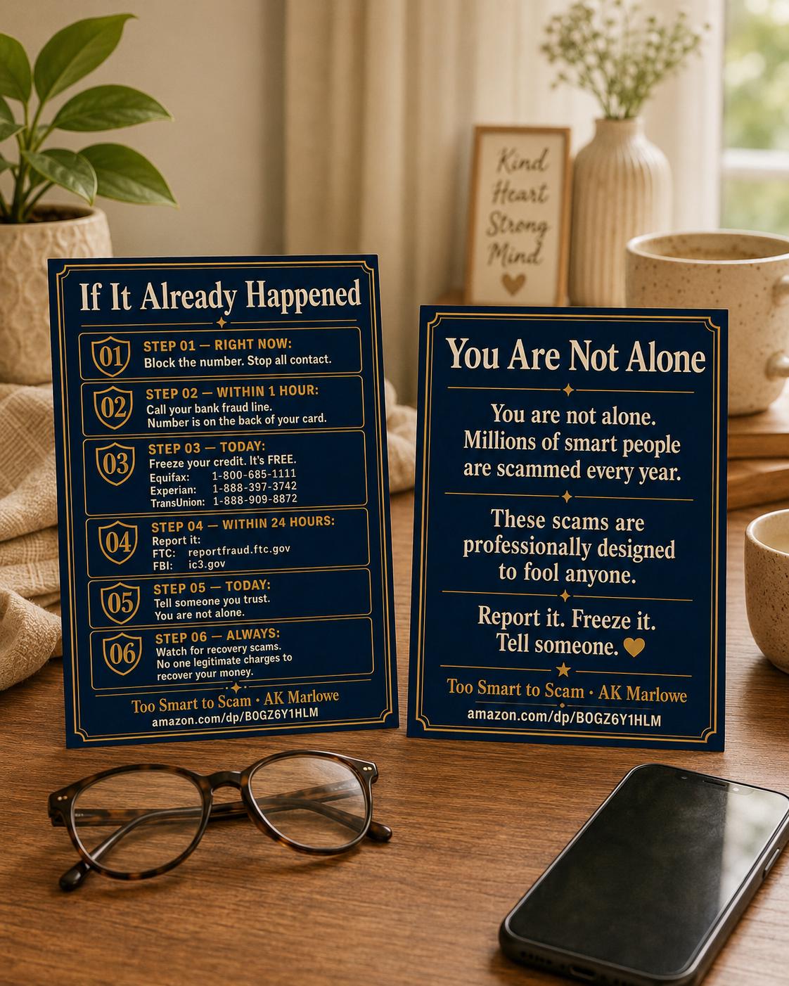 Senior Scam Emergency Response Card - if It Already Happened Step By Step - Elder Fraud Protection Reference Card